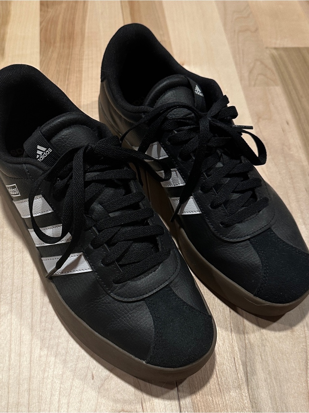 adidas Black Sneakers with White Three Stripes